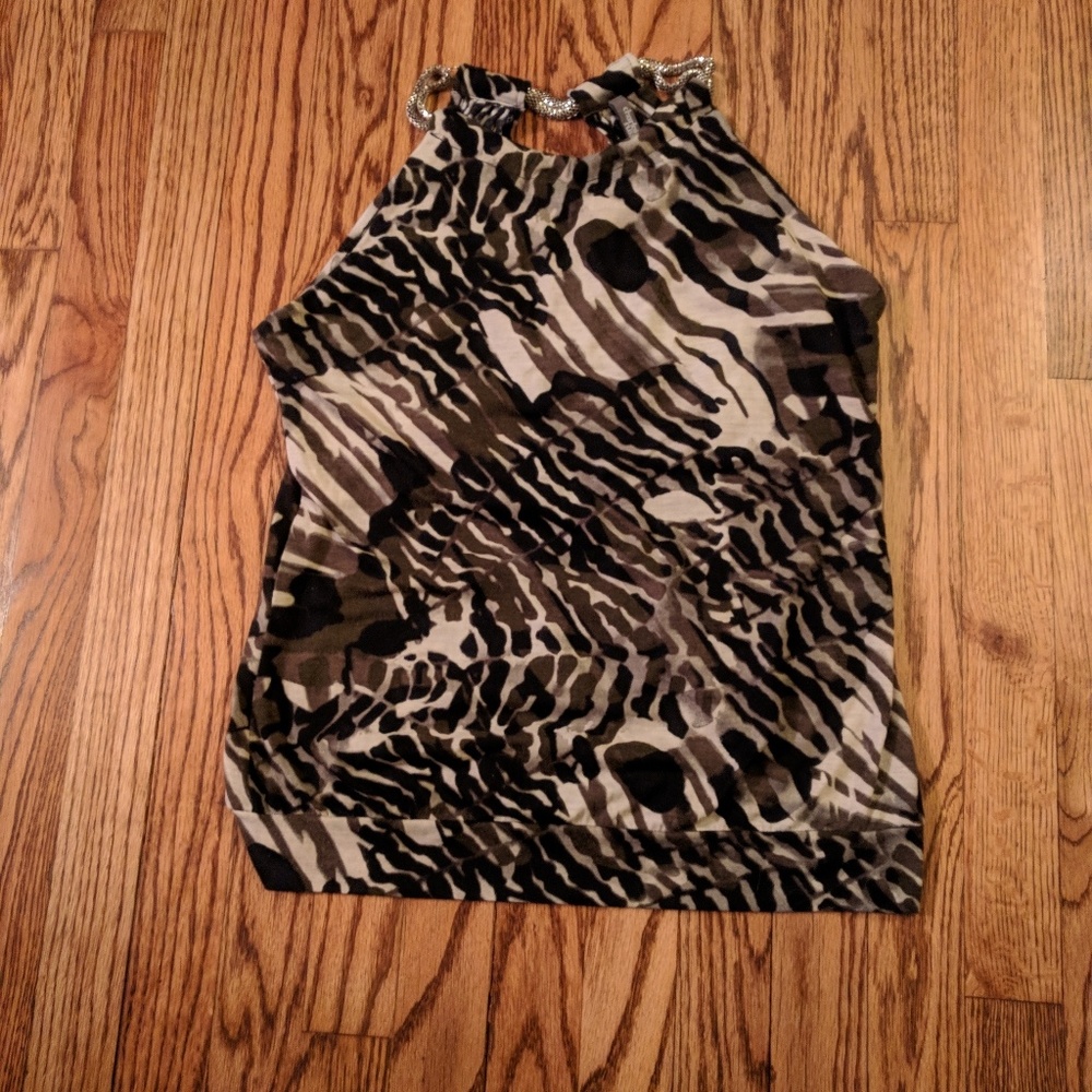 Charlotte Russe fancy tank top with metal neckline